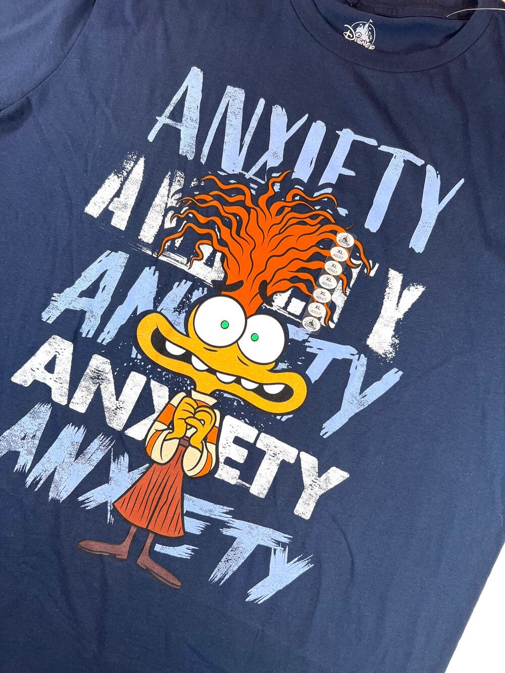 Disney Pixar Inside Out 2 "Anxiety" Navy Blue Adult Tee - Size XL - NWT
